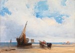 ⚓Репродукція морський краєвид від 229 грн.: Викинуті на берег суду, віз біля Трувіль, Франція