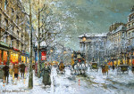 ₴ Картина міський пейзаж відомого художника від 229 грн.: Зимовий Париж, бульвари Парижа