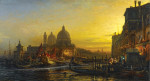 ₴ Картина міський пейзаж художника від 225 грн.: Напередодні святкування, Санта-Марія-делла-Салюте, Венеція