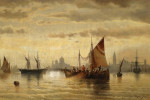 Морской пейзаж: Парусники около Венеции