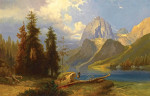 ₴ Репродукция пейзаж от 211 грн.: Охотник на берегу горного озера