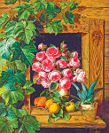 ₴ Репродукція натюрморт від 237 грн.: Натюрморт з трояндами та абрикосами