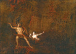 ₴ Картина побутового жанру художника від 229 грн.: Конфлікт між Сатаною та Смертью
