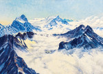 ₴ Репродукція краєвид від 337 грн.: Гірські вершини над туманом