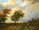 ₴ Картина пейзаж художника від 209 грн.: Мандрівники в незахищеними від вітру ландшафті