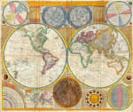 ₴ Древние карты высокого разрешения от 265 грн.: Карта мира в полушариях