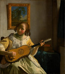 ₴ Репродукція побутовий жанр від 416 грн.: Молода жінка грає на гітарі