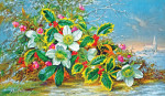 ₴ Репродукція натюрморту від 284 грн: Зимові троянди у краєвиді