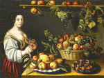 ₴ Репродукція натюрморт від 241 грн.: Натюрморт з фруктами та молодою служницею