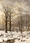 ₴ Репродукция пейзаж от 213 грн.: Вид на лес зимой
