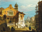 ₴ Картина міського пейзажу художника від 241 грн.: Фантазійний вид венеціанської площі