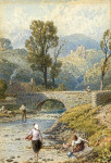 ₴ Репродукция пейзаж от 279 грн.: Фигуры на реке, Клакманнаншир