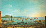 ⚓Репродукція морський краєвид від 205 грн.: Вид з порту, відправлення Карла Бурбона до Іспанії