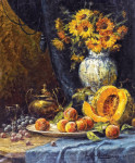 ₴ Репродукція натюрморт від 232 грн.: Виноград, персики та соняшники