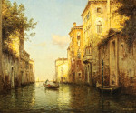 ₴ Репродукція міський пейзаж від 259 грн.: Венеціанський канал із фігурами