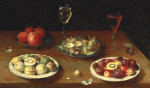 ₴ Репродукція натюрморт від 193 грн: Десерт зі сливами, абрикосами, горіхами. яблуками