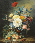 ₴ Репродукція натюрморт від 237 грн.: Квіти та фрукти