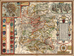 ₴ Стародавні карти високої роздільної здатності від 317 грн.: Карта Ренесансу Вілтшира, Великобританія, з картою міста Солсбері та видом на Стоунхендж