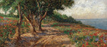 ₴ Репродукция пейзаж от 231 грн.: Деревья вдоль набережной в Евксиноград