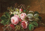 ₴ Репродукція натюрморт від 223 грн.: Букет з троянд, мирту та жимолості