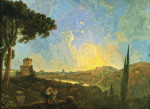 ₴ Картина пейзаж художника от 220 грн.: Вид Тібру з Римом на відстані