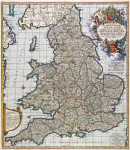 ₴ Древние карты высокого разрешения от 329 грн.: Королевство Англия, княжество Уэлс и провинции, города, рыночные города, дороги