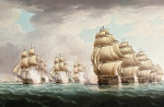 ⚓Репродукція морський краєвид від 310 грн.: Дії командора Денса та графа де Лінуа біля Малаккської протоки, 15 лютого 1804