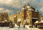 ₴ Репродукція міський краєвид від 223 грн.: Зима в Амстердамі