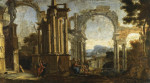 ₴ Картина міський пейзаж художника від 187 грн.: Архітектурне каприччіо біля річки, Христос зцілює сліпого
