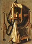 ₴ Репродукція натюрморт від 196 грн.: Тромплей з мисливським спорядженням та пташиною кліткою