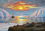 ⚓Репродукція морський краєвид від 293 грн.: Гренландський фіорд у дні літнього сонцестояння