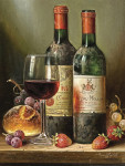 ₴ Картина натюрморт художника від 252 грн.: Вино та полуниця