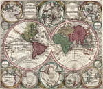₴ Стародавні карти високої роздільної здатності від 356 грн.: Кілька глобусів землі та води