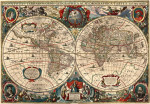 ₴ Древние карты высокого разрешения от 293 грн.: Новая географическая и гидрографическая карта всего мира