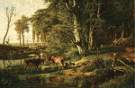 ₴ Репродукция пейзаж от 277 грн.: Коровы возле лесного ручья, Остербек