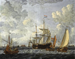 ⚓Репродукція морський краєвид від 253 грн.: Голландський торговельний корабель та інші судна у неспокійних водах перед голландським узбережжям
