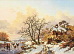 ₴ Репродукція краєвид від 235 грн.: Зимовий пейзаж з руїнами каплиці у Вільє-ла-Віль