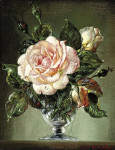 ₴ Репродукція натюрморт від 252 грн.: Троянди у скляному келиху