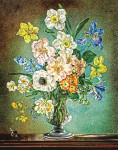 ₴ Репродукція натюрморт від 242 грн.: Іриси, нарциси та інші квіти