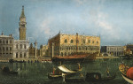 ₴ Репродукция городской пейзаж от 217 грн.: Венеция, вид на моло из басейна Сан-Марко