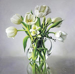 ₴ Репродукція натюрморт від 301 грн.: Білі тюльпани