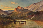 ₴ Репродукція краєвид від 241 грн.: Захід сонця у шотландському гірському пейзажі