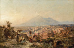 ₴ Репродукція пейзаж від 285 грн.: Діви на пагорбі з видом на Помпеї, Везувій на відстані