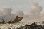 ⚓Репродукція морський пейзаж від 217 грн.: Рибальські судна у бурхливому морі