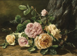 ₴ Репродукція натюрморт від 235 грн.: Рожеві та жовті троянди