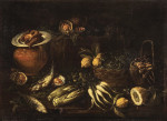 Купить натюрморт художника от 180 грн.: Натюрморт с рыбой, устрицами, овощами и осьминогом