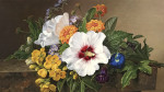 ₴ Репродукція натюрморт від 187 грн.: Квіти на мармуровому виступі