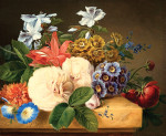 ₴ Репродукція натюрморт від 259 грн.: Квіткова композиція на кам'яній плиті