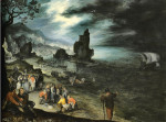 ₴ Картина краєвид відомого художника від 235 грн: Великий краєвид з рибалками, що вивантажують і продають улов