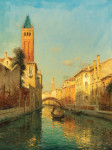 ₴ Репродукція міський пейзаж від 196 грн.: Венеція, ідилічна ділянка каналу